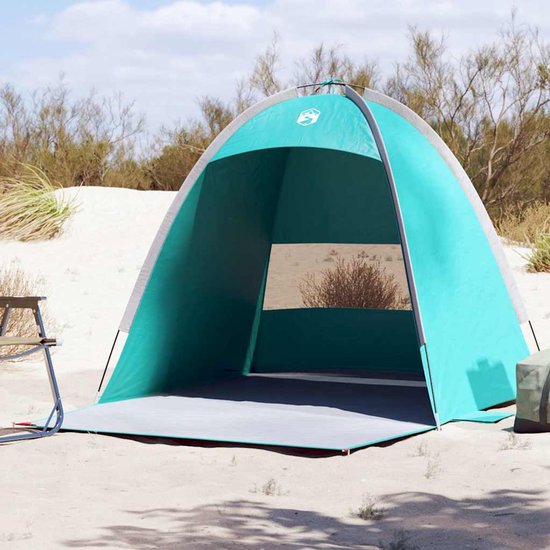 Strandtent 3-persoons waterdicht zeegroen van Merkloos