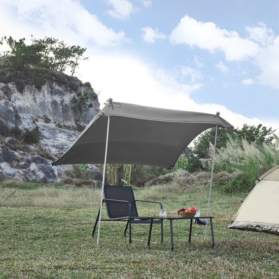 Strandtent Bernheze zonbescherming 270x270x210 cm grijs pro.tec van pro.tec