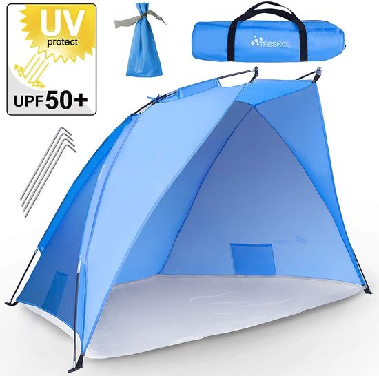 Strandtent Blauw incl. draagtas van Summit.