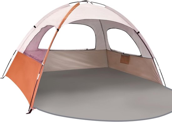 Strandtent met UV-bescherming voor 3-6 personen, incl. draagtas en verlengde vloer van Decathlon