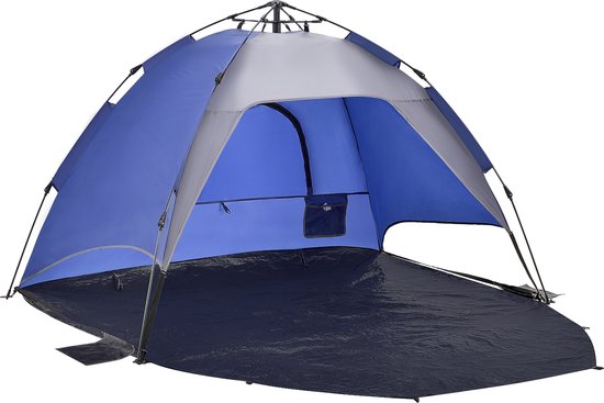 Strandtent Mullsjö pop-up 215x135x140 cm blauw van Bo-Camp