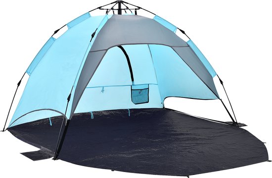 Strandtent Mullsjö pop-up 215x135x140 cm lichtblauw van Bo-Camp