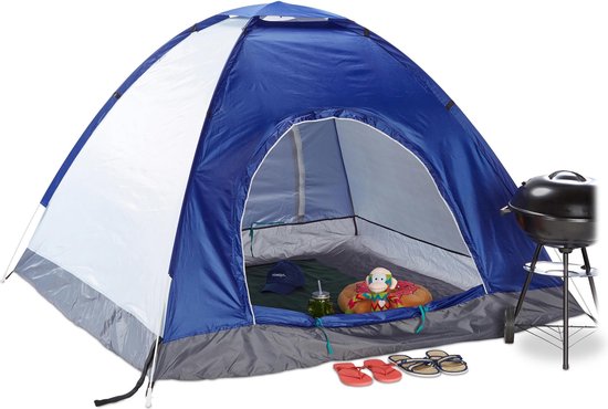 strandtent - pop-up - 2-3 personen - SPF 50+ - 135x200x200 cm - koepeltent - blauw van Avento