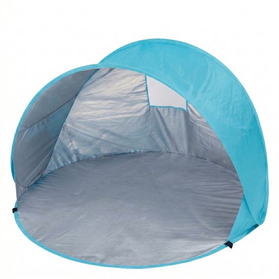 Strandtent Pop Up - Blauw - Opvouwbaar - UV 50+ bescherming - Incl. Draagtas & Haringen - Geschikt voor 2 volwassenen van Merkloos