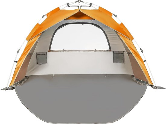 Strandtent Pop-up - Schaduwtent Beschutting - Zon Beschermen - Eenvoudige Installatie - XL 4 Personen - Oranje