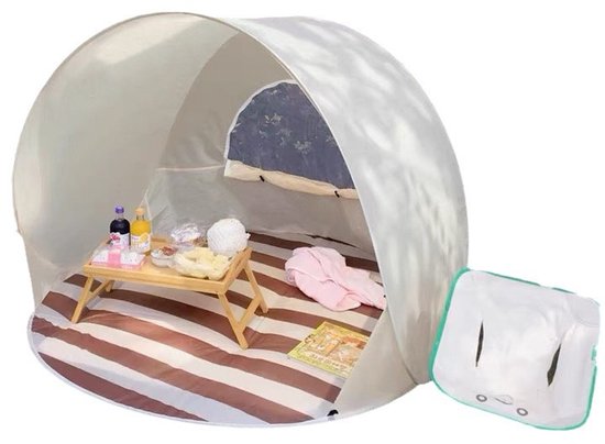 Strandtent - Pop Up Tent - Voor 3-4 Personen - Strandtent Pop Up - Strandtent UV-Bescherming - Inclusief Draagtas en Haringen -Waterdicht en Ventilerend Muggengaas - Strandtentje - Automatisch van Merkloos