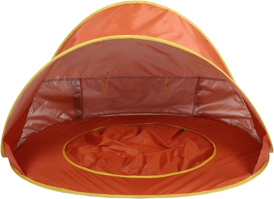 Strandtent Pop-up - Zonnescherm Tent - Gezins Buiten - UV50+ Bescherming Babybadje - 120x80x70cm - Oranje