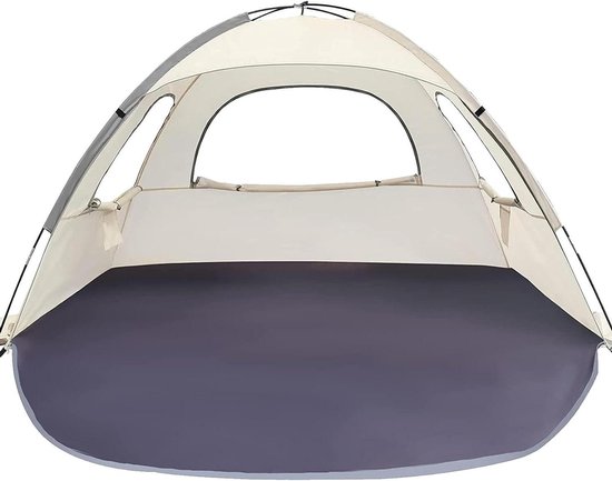 Strandtent Schaduwtent - Buiten Zonnecrème - Ontspannen aan Zee - Ruime Ventilatie - 210x140x115cm - Beige