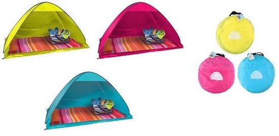 Strandtent / strandscherm pop-up inclusief 4 haringen van Merkloos