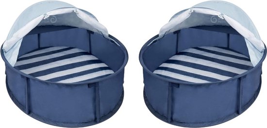 Strandtent uv Bescherming - Strandtent Baby Pop Up Met Dubbele Rits - Strandtentje Extra Licht - Strandschelp - Strand Tent Voor 1 Tot 3 Personen - Zonbescherming - Pop Up Tent - Blauw