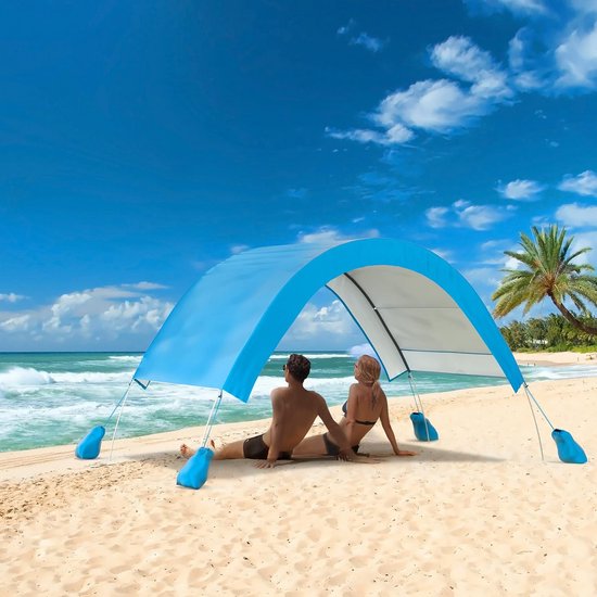 Strandtent voor 2-4 Personen met Zandzakken en Stangen - Ideaal voor Strand, Camping en Outdoor Activiteiten