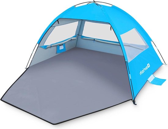 Strandtent voor 3-4 personen - SPF 50+ - lichtgewicht en eenvoudig te monteren - familie campingtent voor strand en vissen van Merkloos