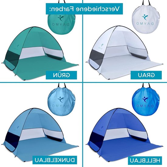 Strandtent windschelp 190 x 160 cm UV-bescherming 50+ pop-up tent - DAYMO - zelf-ontvouwende werptent van DAYMO