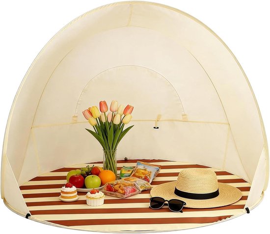 Strandtent - Zonnedak Overkapping - Bescherming tegen zon - Easy Pop Up - 3-4 personen - Enkele Attribuut