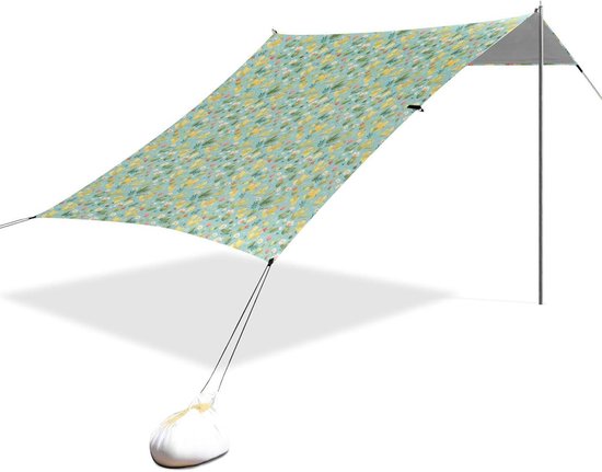 Strandtent - Zonnescherm Luifel - Strand Bescherming - Waterafstotend Oxford Stof - 320 x 279 x 198 cm - Blauw