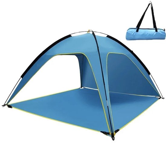 Strandtent - Zonwering - Zonnescherm - 4 Personen - Blauw van Merkloos