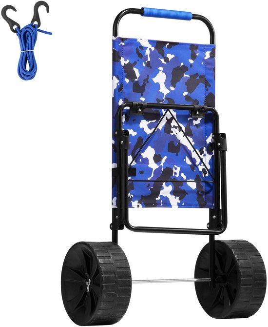 Strandwagen Met Grote Wielen Voor Zand. 15,4“ X 15,7” Laadruimte. Opvouwbare Kar Met 10” Pe Stevige Wielen, 69 Lbs Draagvermogen. Ideaal Voor Picknicks, Kamperen, Vissen, Strand En Tuinieren van Merkloos