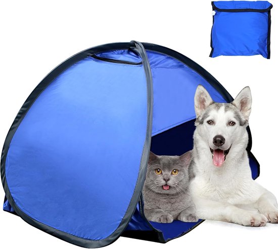 Strandzonwering - direct zonwerende luifel - met opklapbare luifel - automatische schaduwtent - voor kamperen , vissen , wandelen , picknicken - draagbare beschutting - winddicht en waterdicht - met telefoonhouder - blauw - 70*50*45 cm van Merkloos