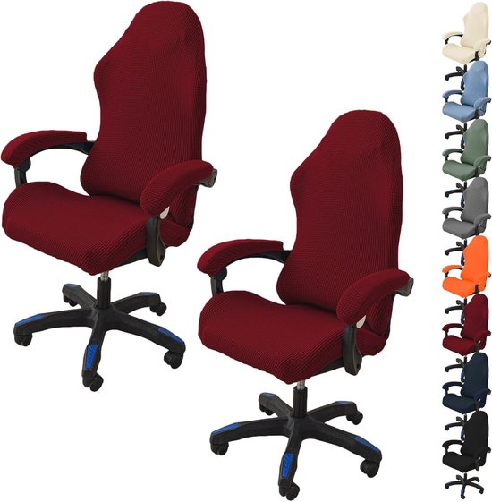 Stretchy Office Chair Cover With Zipper - Washable Rotating Computer Chair Protector