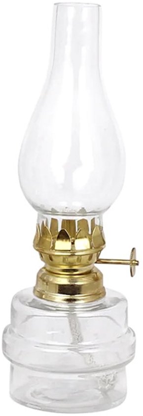 Strömshaga glazen olielamp messing brander 19cm x Ø7cm