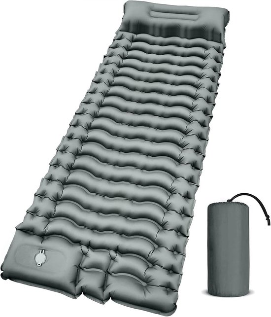 Stunq® Comfortabele Zelfopblazende Slaapmat voor Kamperen, 10 cm Dik, Compact en Lichtgewicht van Merkloos