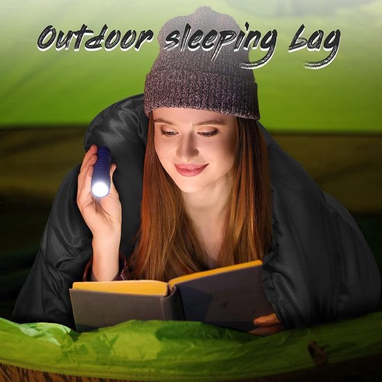 Stunq® Slaapzak, 3/4 seizoenen, slaapzak, kleine pakmaat, zomerslaapzak/winterslaapzak, dekenslaapzak, camping, reizen, festival,