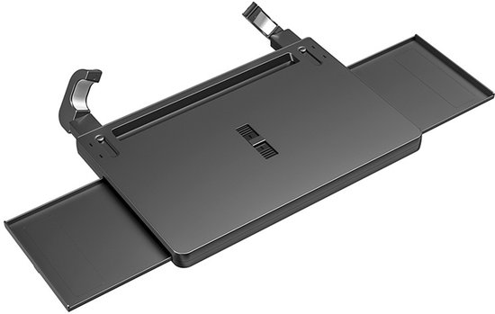 Stuurtafel - Eetblad Auto - Reizen en werken - Uitschuifbaar en anti-slip - 25x29x25 cm - Zwart
