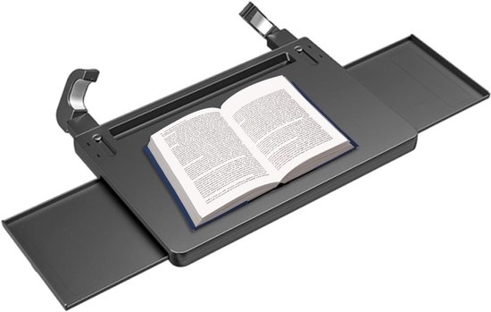Stuurtafel Uitschuifbaar - Eetblad Auto - Werken en Eten - Antislip Oppervlak - 25x29x25 cm - Zwart