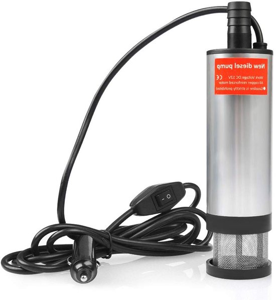 Submersibele Pomp voor Auto en Boot - 12V Brandstof- en Wateroverdrachtspomp met Rookfilter en Verwijderbaar Filternet, Roestvrijstalen Constructie van Merkloos