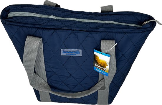 Summerville Koeltas - Coolbag Beach - Strandtas met rits - 25L - Blauw/Grijs van SUMM