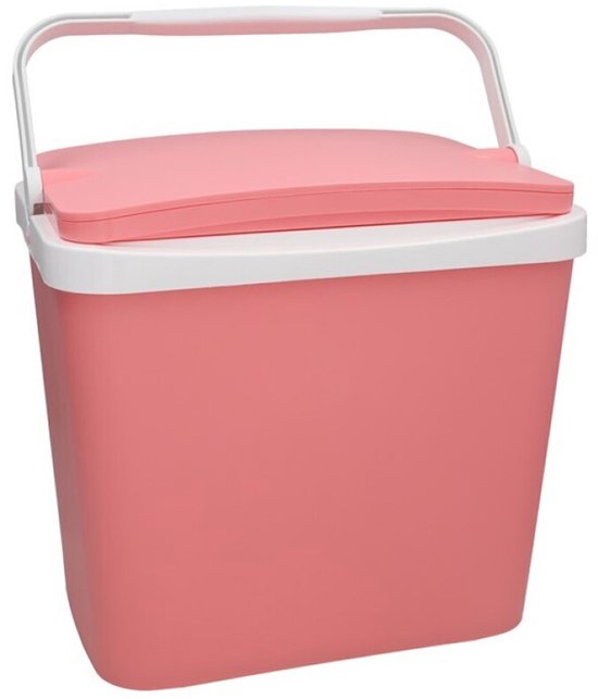 Sunnydays Beach Vibes Koelbox - 24 liter - kunststof - roze - 40 x 30 x 36 cm van Sunnydays