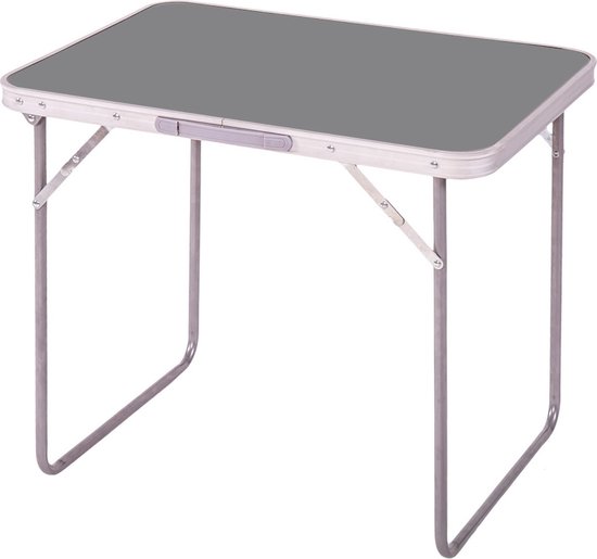 Sunnydays camping tafel - aluminium - opvouwbaar - grijs - L80 x B60 x H70 cm - Bijzettafels van Sunnydays