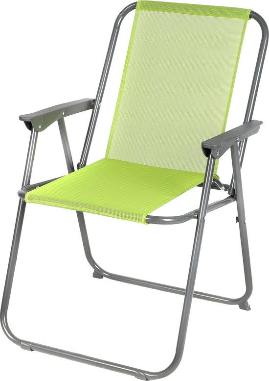 Sunnydays Picnic camping/strand stoel - aluminium - inklapbaar - groen - L53 x B55 x H75 cm van Sunnydays