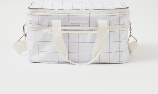 Sunnylife - Picnic Koeltas Canvas Isolerend 30 liter Check Coconut - Katoen - Wit van Sunnylife