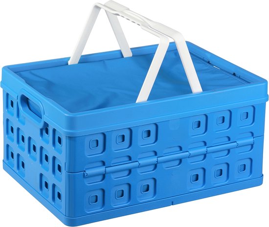 Sunware - Square Vouwkrat met handgreep en Koeltas - 32L - Blauw van Merkloos