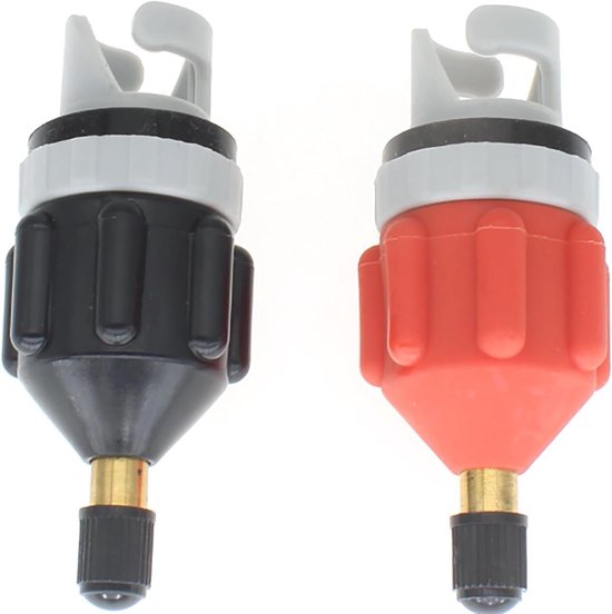 SUP Pomp Adapter - Luchtpomp Connector - Opblaasbare Boten - Koper en Rubber - 80x31 mm - Zwart Oranje