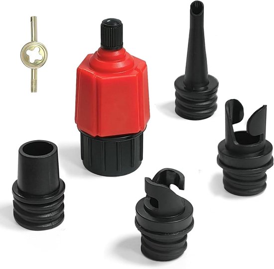 SUP Pomp Adapter - Ventiel Adapter - Water Sport - Universele Passvorm - 15 cm - Rood