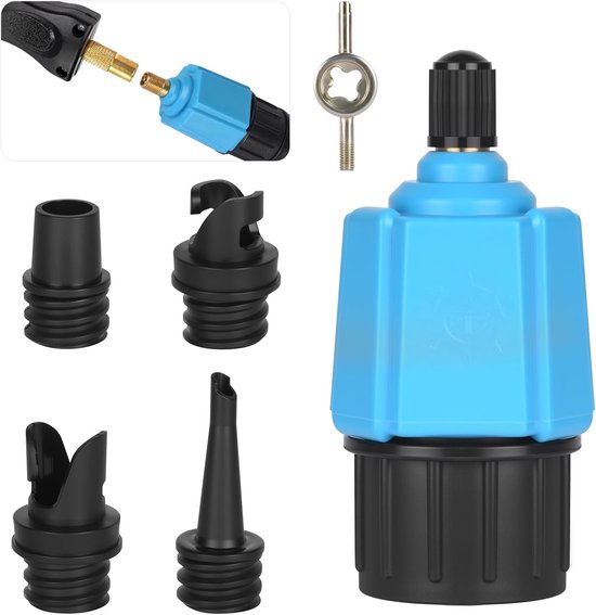 SUP Pomp Adapter - Ventiel Converter - Water Sporten - Hoge Druk Afdichting - 6 Stuks - Zwart