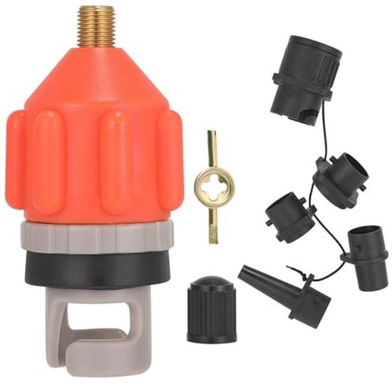 SUP-pompadapter voor compressor met 5 verschillende mondstukken - Ideaal voor opblaasbare boten en paddleboards van Merkloos