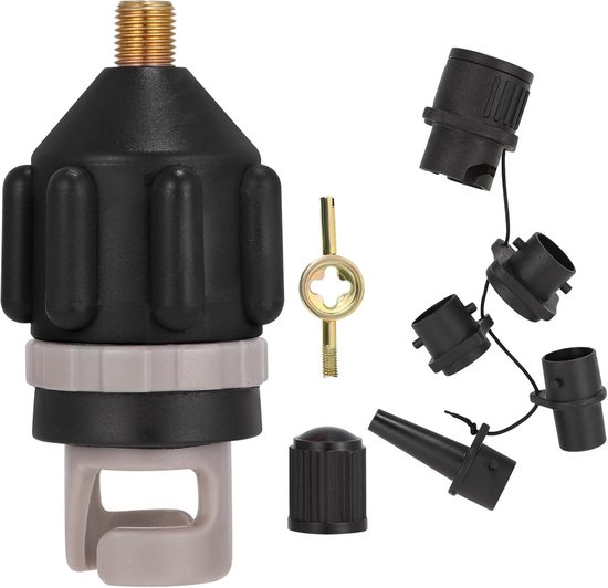 SUP-pompadapter voor compressor - veelzijdige ventieladapter met 5 mondstukken voor opblaasbare boten en paddleboards van Merkloos