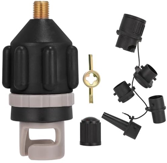 SUP-pompadapter voor compressor - veelzijdige ventieladapter met 5 mondstukken voor opblaasbare boten en paddleboards