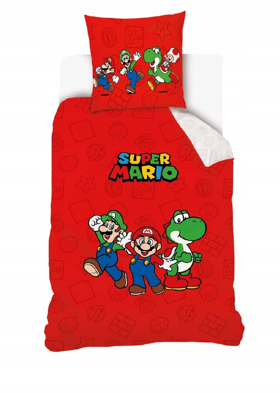 Super Mario Dekbedovertrek 140x200 2in1 Katoen Duurzaam van Merkloos