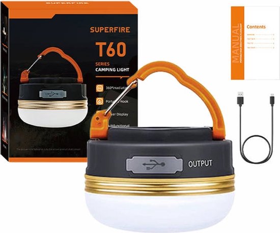 Superfire Campinglamp T60-A, 2,5W van SUPERFIRE