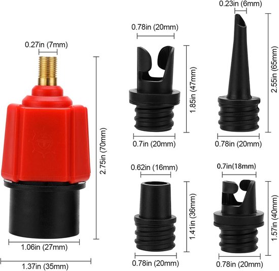Supventiel Adapter voor Alle Opblaasbare Watersporten - Kajak, Luchtbed & Boot Pompconverter van Merkloos