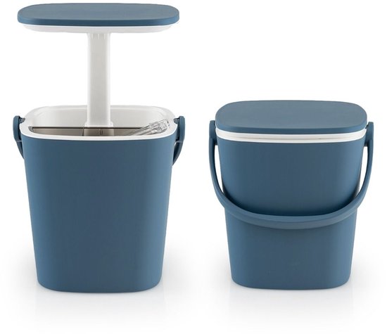 SureDeal® - Koelbox - Weerbestendige Buiten Ijsemmer - Flesopener Handvat Tuin - Lift Deksel - Zwembaden Terrassen - 35x34x37 cm - Blauw