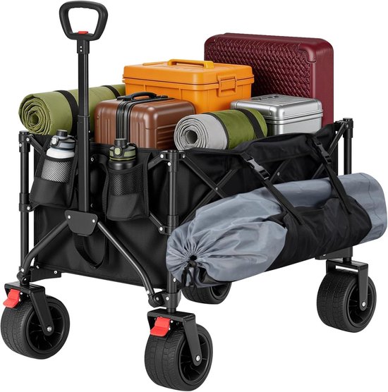 SureDeal® - Opvouwbare - Bolderkar - Stalen - Draagvermogen - Zwart - 94,5x60,5x100 cm van suredeal