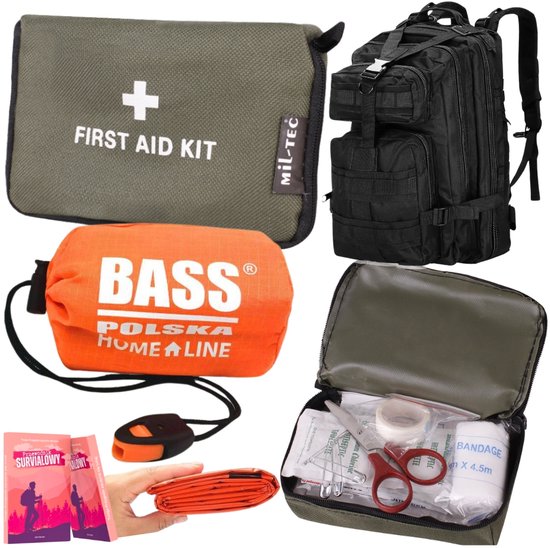 Survival Kit: 35L Tactische Rugzak, EHBO-kit & Thermische Slaapzak