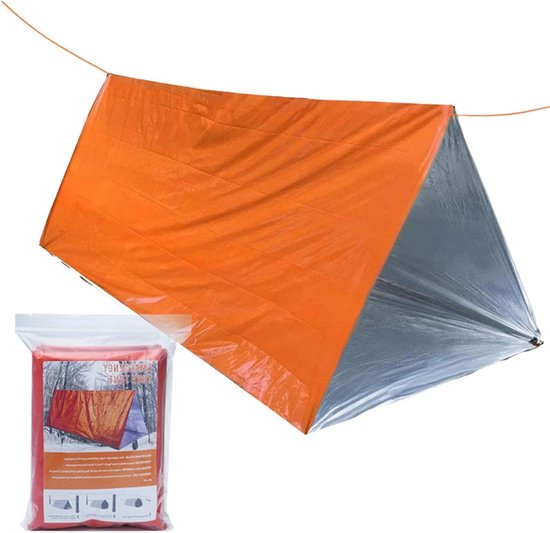 Survival Shelter - Noodtent Thermoslaapzak - Buiten Overleven - Warmte Reflecterend Systeem - 150 x 237 cm - Oranje