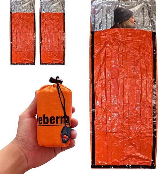 Survival Slaapzak 2 Pack - Noodslaapzak Bivy Sack - Draagbare Thermische Slaapzak voor Emergencies van Merkloos