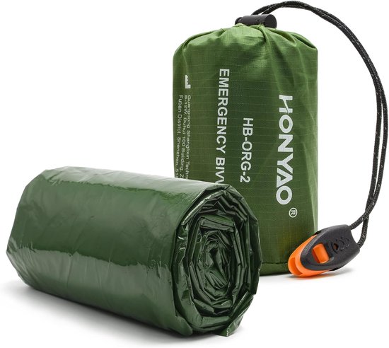 Survival-slaapzak met signaalfluitje - herbruikbare nooddeken - superlicht - blijf warm bij outdoor activiteiten - ShopVlot